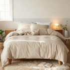  French Linen Duvet Cover Set 68  X 86 - 2 Pieces  1 Comforter Twin Linen beige