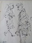 William Cumming  wa 1917-2010   1950 s Sketch Of 3 Figures ----  From His Estate