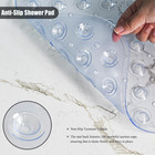 Non Slip Bathtub Shower Mat 28x15 Clear Grey Extra Long Suction Cups
