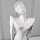 Vintage 1980s Art Deco Lady Angled Shoulders Woman Figurine White Taiwan 12 25in