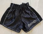 Revgear Muay Tai Shorts Mma Boxing Satin Black Martial Arts Size M