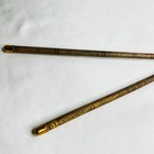 Vintage Asian Bamboo Chopsticks Metal Tips   Etched Picture Writing Brass Tips