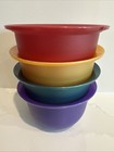 Vintage Tupperware Impression Bowls Set Of 4 Jewel Tones With Lids 550 Ml
