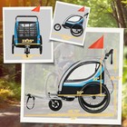 Child Baby Bike Trailer Kids 2 Seater  Bike Stroller Toddler  Blue