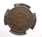1855 Braided Hair Large Cent   slanted 55   1c Ngc Xf45 Bn  044 Extra Fine Ecc c