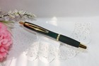 2 In 1 Bel Arte Lighted Tip  Green   Gold Led Metal Ballpoint Pen High Quality