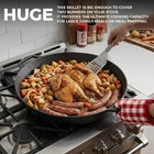New 17 Inch Pre-seasoned Cast Iron Skillet Dual Handle Camping Frying Pan Oven