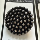 Lot Of 2 Vintage Black Glass La Mode Buttons 34mm Blumenthal  4516