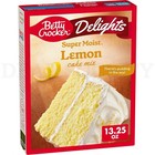 Betty Crocker Delights Super Moist Lemon Cake Mix 13 25oz Lot Of 12 Boxes