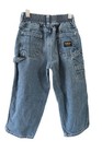 Oshkosh Boys Jeans 4t Washed Blue Denim Zipup Elastic Waist Pockets Logo