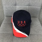 Usa Olympics Hat Cap Strap Back Mens One Size Blue Red White Rings Mat Hat