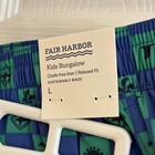 Fair Harbor Boys Bungalow Swim Shorts L Blue green Check Drawstring Liner