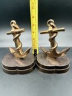 Vintage Maritime Brass Anchor Bookends  - Philadelphia Manufacturing - Heavy 