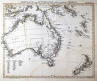 1847 Stieler Stulpnagel Map Australia New Zealand Sydney Melbourne Melville Aus