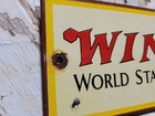 Vintage Winchester Porcelain Sign Old Firearms Ammunition Gun Ammo Rifle Hunting