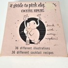 Vintage Mcm Novelty Cocktail Napkins Pink Elephant Richards Rosen Associates