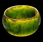 Vintage Art Deco Translucent Bakelite Bangle Apple Juice Moss Green Bracelet
