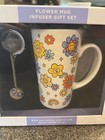 Earthbound Trading Co  Colorful 70   s Style Floral Flower Power Coffee Mug Set