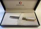 Sheaffer Prelude Silver Plate Snakeskin 22k Gold Plate  m  Nib Fountain Pen