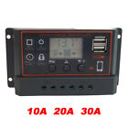 10 20 30a Pwm Solar Panel Battery Regulator Charge Controller Dual Usb 12v 24v