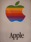 Vintage  Original 1980s Apple Computer Rainbow Logo Advertising Poster
