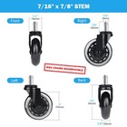 Hirate Office Chair Caster Replacement Upgraded 3 Inch  Black 