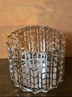 Bath   Body Works- Gold Chevron Candle Holder Sleeve- 3 Wick