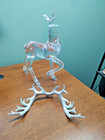 Vintage Lucite Or Plastic Deer Christmas Decor Removable Antlers 14  Tall