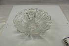 Vintage Pressed Clear Glass Decorative Bowl Poppy Floral Design 10 