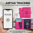 Passport Holder With Airtag Holder  Rfid Blocking Leather Travel Wallet Case    