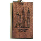 Kuala Lumpur Malaysia Souvenir Key Chain Wooden Petronas Twin Towers