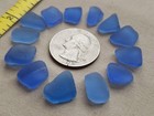 Genuine Beach Sea Glass Surf Tumbled Cornflower Light Blue Small Tiny Frosted V2