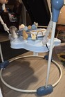 Infant Activity Center Jumper Bouncer W  Toy Tray Blue White Beige