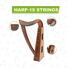 19-strings Celtic Lever Harp Mahagony Wood With  Bag  Tuning Key   Strings