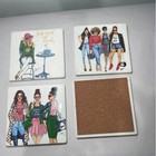 Rongrong Devoe 4 Coasters Girl Power Friends Fashionista Goals Fashion Inspire