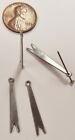 12 Vintage Steel Two Prong Fork 28mm  Silver Metal Stamping Finding Pendants N85