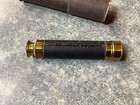 Antique French Leather Brass Spyglass Telescope Nautical 2 Draw  13    With Case