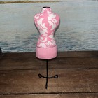 Metal   Fabric Figure Pin Cushion Dress Form Shaped 9 5  Tall Pink