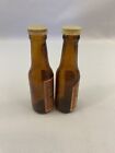 Vintage Budweiser Glass Beer Bottle Salt pepper Shakers Man Cave Deco