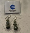 Jay King Earrings Green Banded Vetiver Epidote Bead Hsn Sterling Silver Nwt