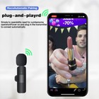 For Iphone samsung Wireless Lavalier Lapel Microphone Audio Recording Mic 2 Pcs
