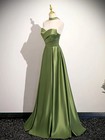 Evening Dresses Satin Strapless Prom Dresses Sweetheart Lace-up Back Party Gowns