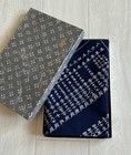 Vintage Japanese Furoshiki Wrapping Cloth Indigo White Print Cotton 33 x33  Jp