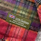 100  Cashmere Scarf Plaid Colorful Made In Scotland Red