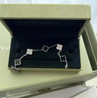 Vca Vintage Alhambra Black Onyx And Diamond 5 Motif White Gold Bracelet Box Set