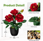 Hollyone Artificial Plants   Flowers With Vase Red Roses Artificial Flowers Smal