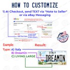 Personalized Custom Black   White License Plate Tag Any State Auto Car Bicycle