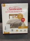 Sunbeam Microplush Heated Electric Blanket Twin Beige Mushrrom Beige Color Plush