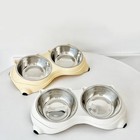 Dog Bowl Cat Bowl Raised Double Pet Feeder Stainless Bowl For Food And Water