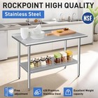 Stainless Steel Table For Prep   Work With Backsplash 24x30 Inches  Nsf Metal   